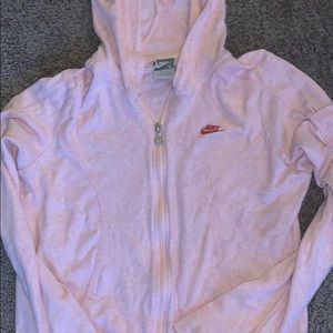 Pink Nike zip up hoodie
